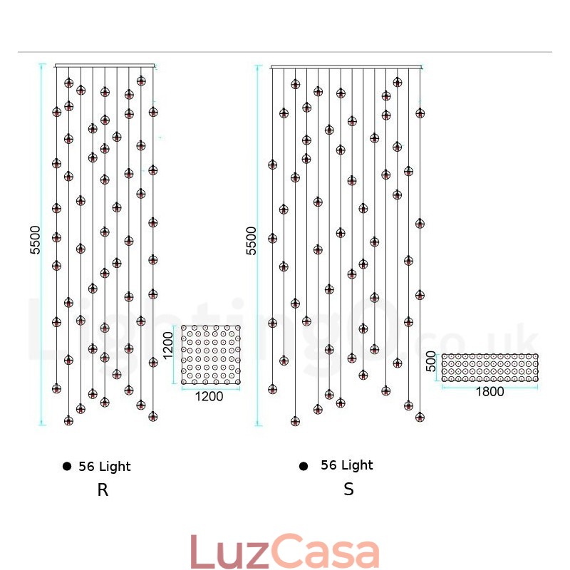 Luminária pendente de bola de cristal Meteorer de palco de engenharia criativa
