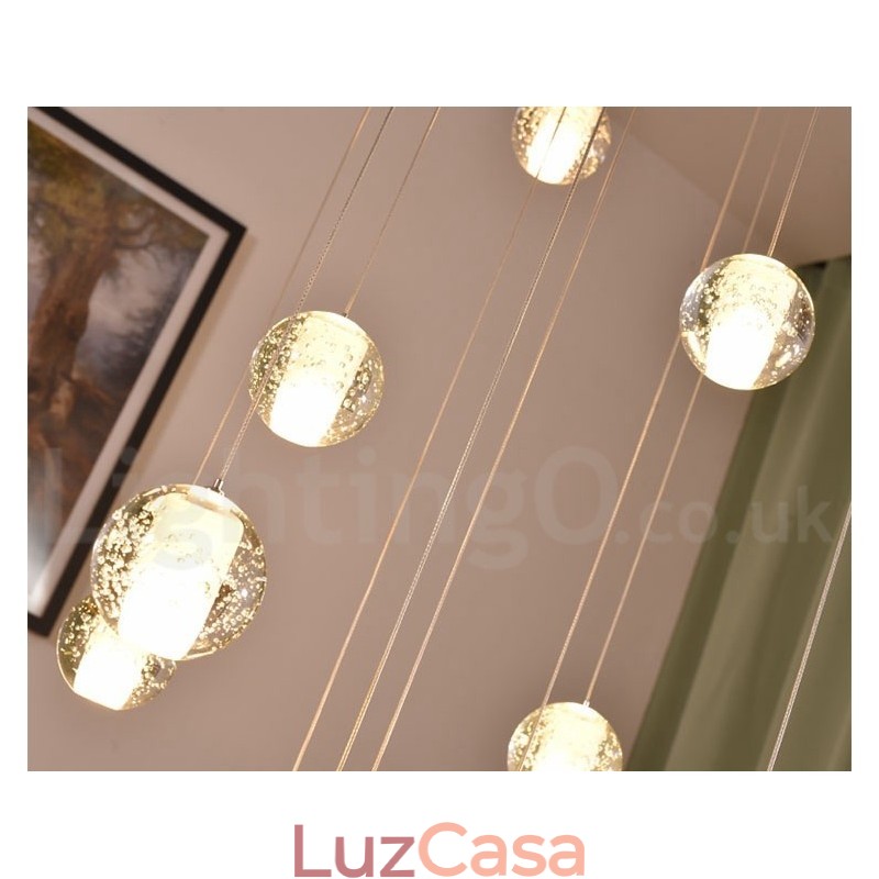 Luminária pendente de bola de cristal Meteorer de palco de engenharia criativa