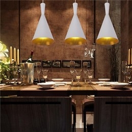 Luminária pendente retrô vintage Tom Dixon design preto branco tipo C luminárias pendentes café