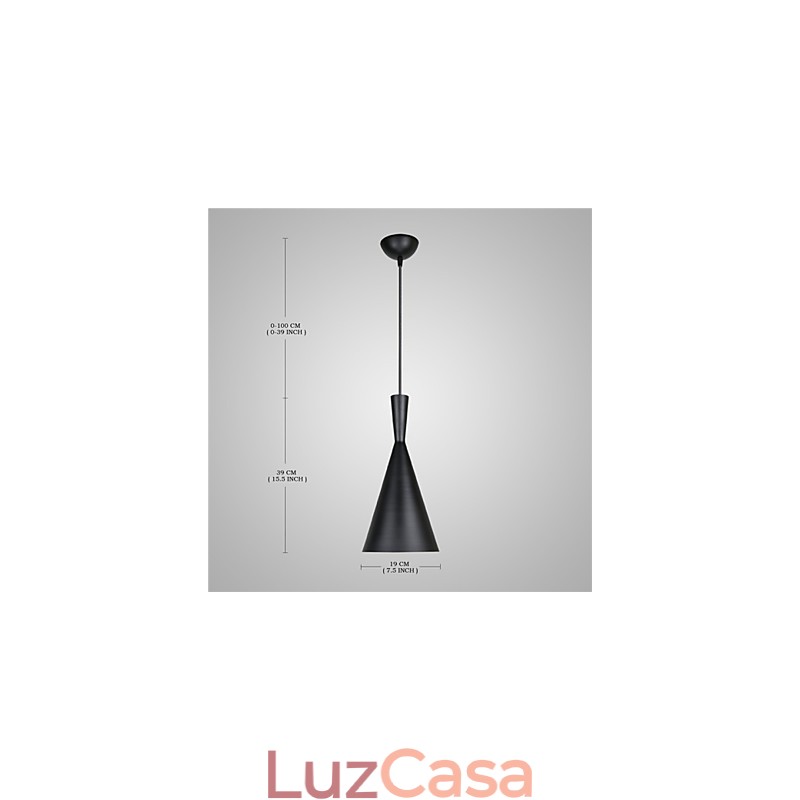 Luminária pendente retrô vintage Tom Dixon design preto branco tipo C luminárias pendentes café