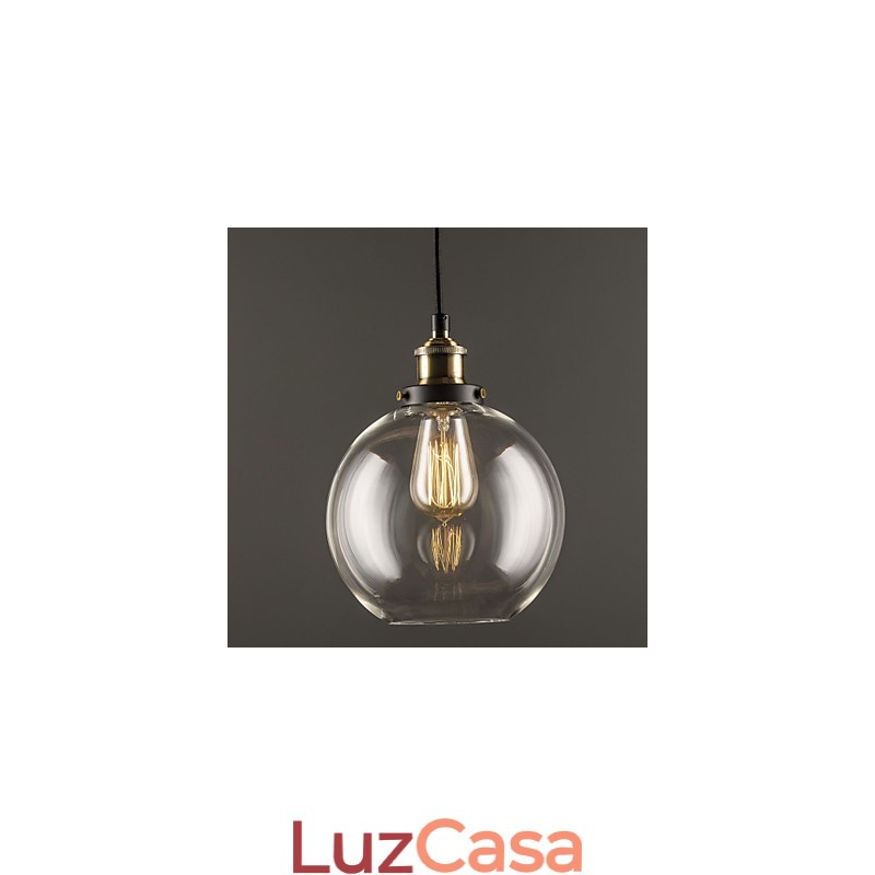 Luminária pendente industrial de fábrica, latão antigo, luminária com abajur de vidro, luminária pendente de café