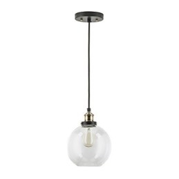 Luminária pendente industrial de fábrica, latão antigo, luminária com abajur de vidro, luminária pendente de café