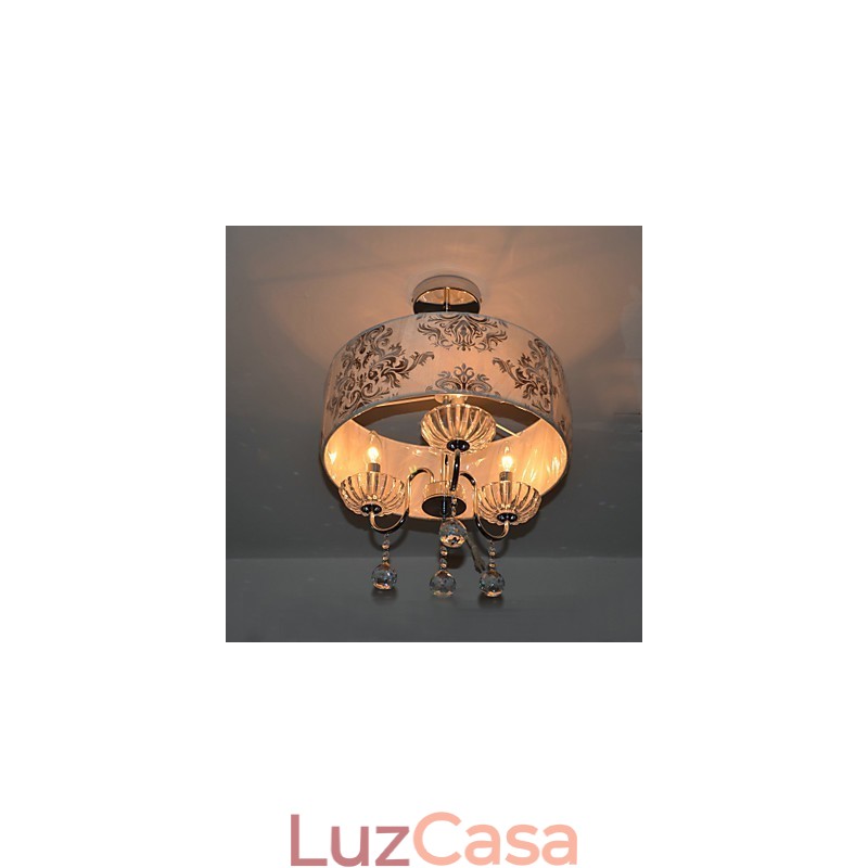 Lustre moderno contemporâneo de cristal galvanizado