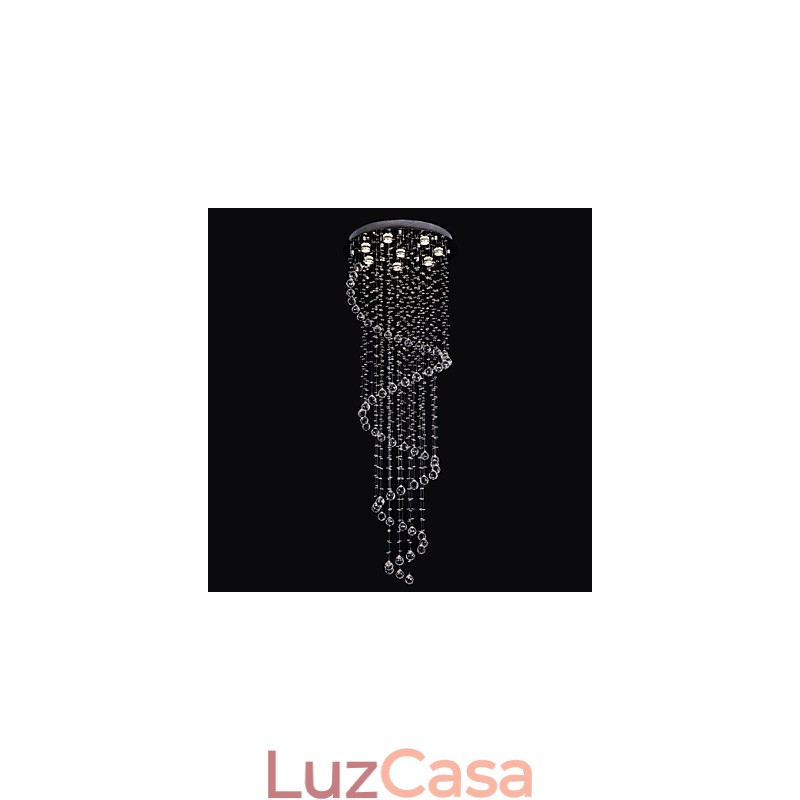 Lustre de luxo moderno cristal 8 luzes