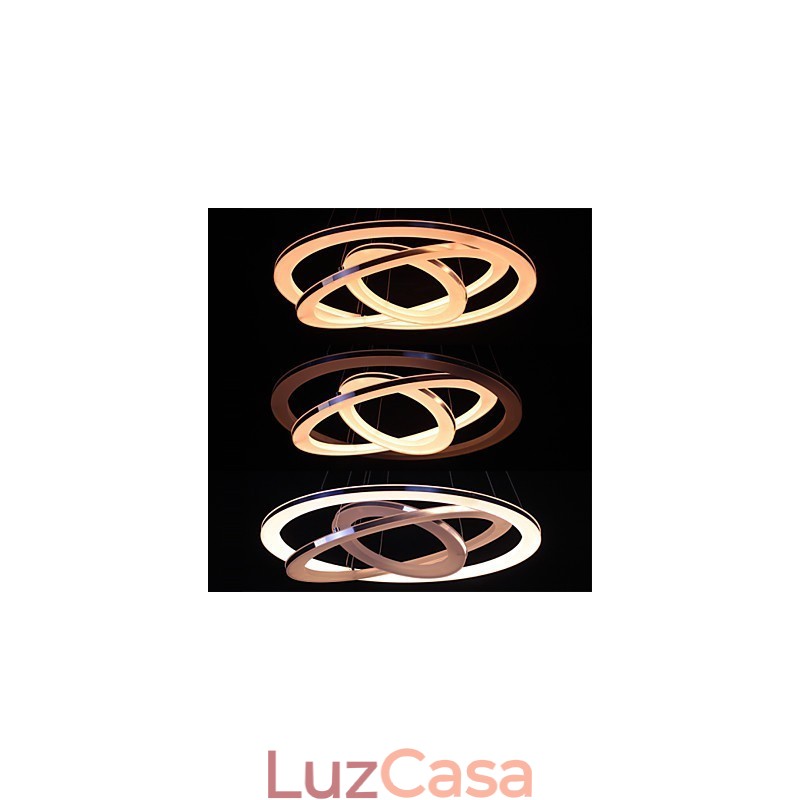 Luminária pendente moderna 3 anéis luminária pendente acrílico