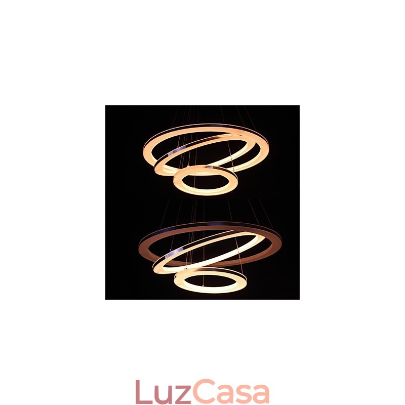 Luminária pendente moderna 3 anéis luminária pendente acrílico