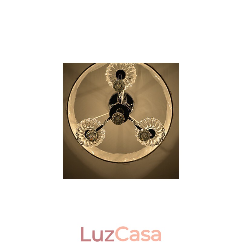 Lustre moderno contemporâneo de cristal galvanizado