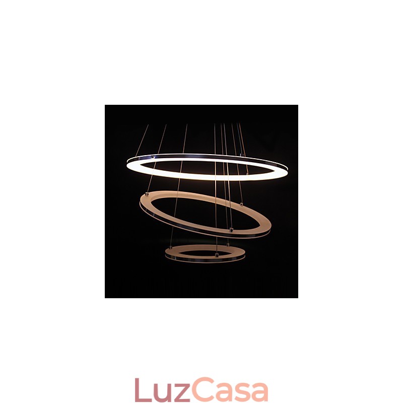 Luminária pendente moderna 3 anéis luminária pendente acrílico
