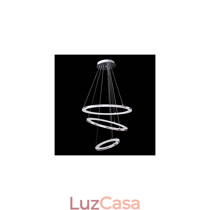Luminária pendente moderna 3 anéis luminária pendente acrílico