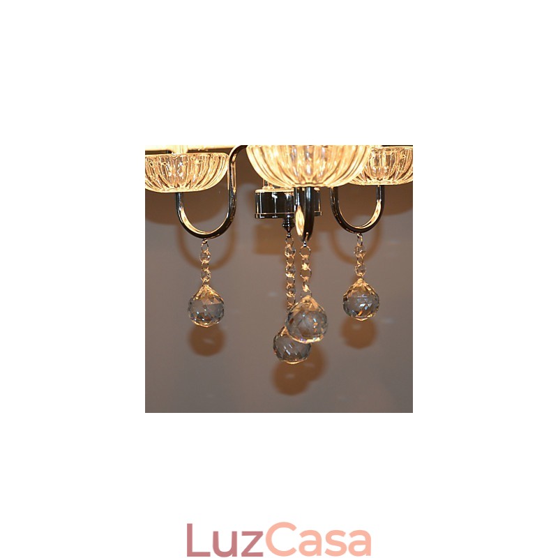 Lustre moderno contemporâneo de cristal galvanizado