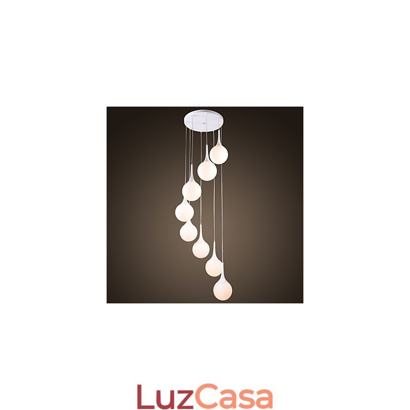 Luminária pendente moderna contemporânea com globo galvanizado