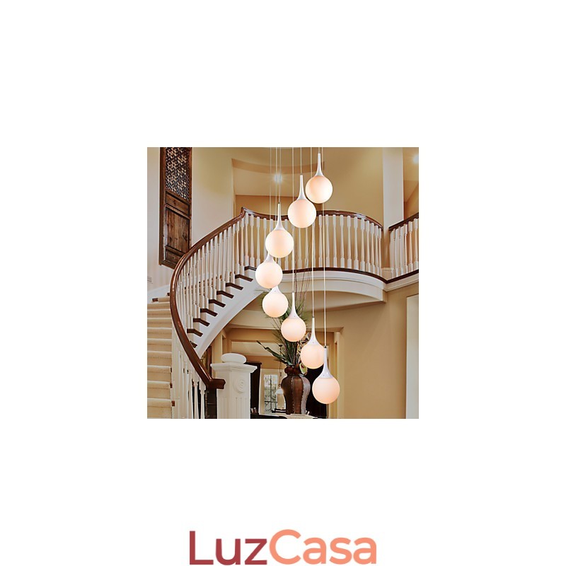 Luminária pendente moderna contemporânea com globo galvanizado