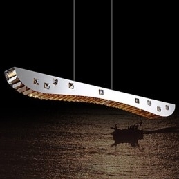 Luminária pendente de cristal Luminária pendente de metal cromado Cristal âmbar ou transparente