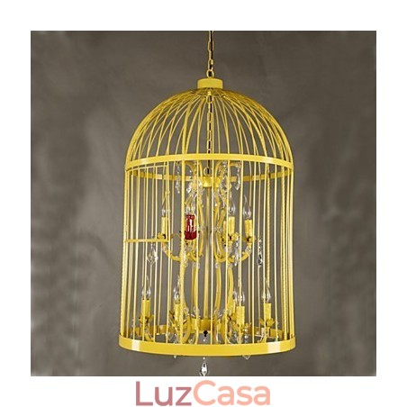 Vintage Ferro Gaiola Escada Lâmpada Lustre Cristal Vintage Ferro Gaiola Escada Lâmpada Lustre Cristal
