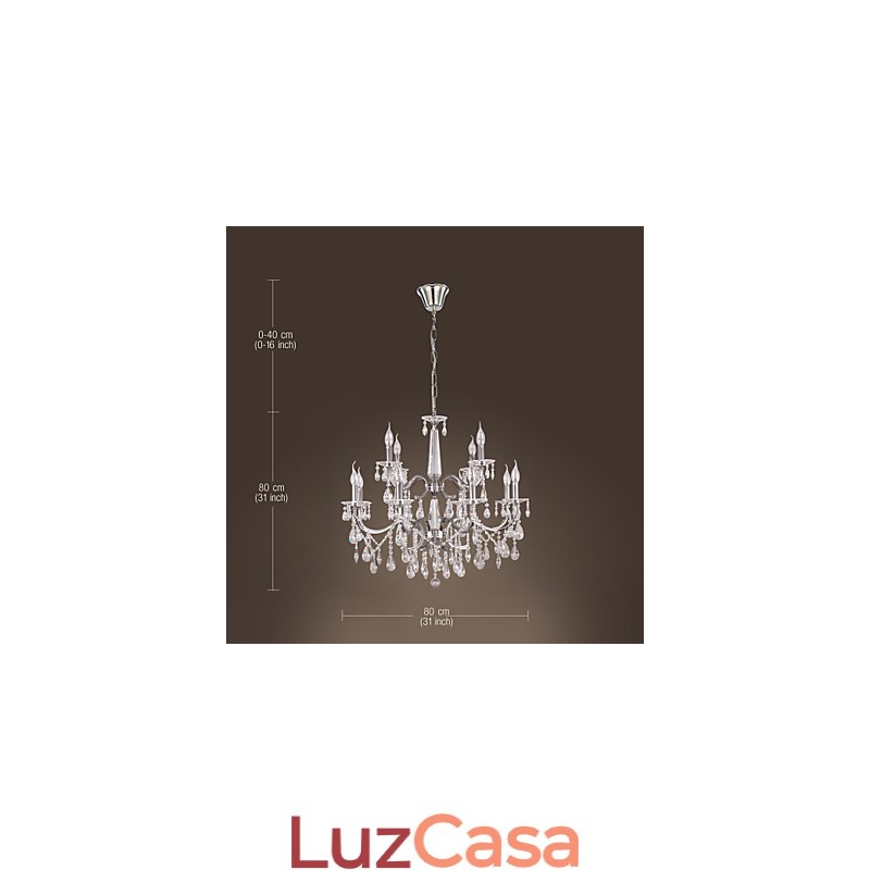 Lustre de Cristal Moderno 2 Níveis Sala 12 Luzes