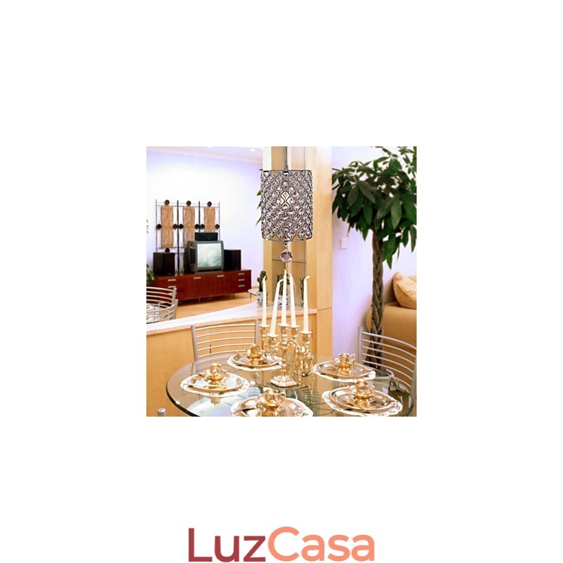 Luminária pendente de cristal estilo cilindro
