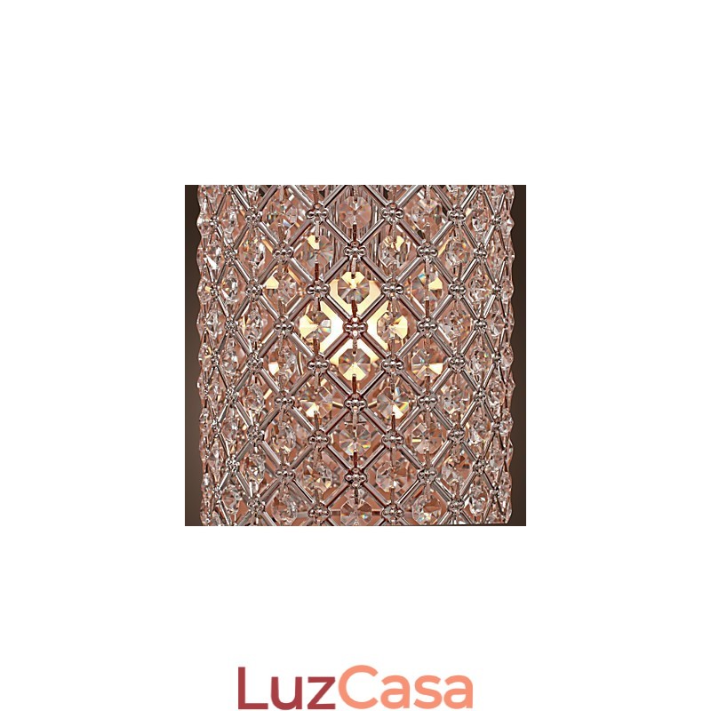 Luminária pendente de cristal estilo cilindro