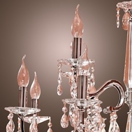 Lustre de Cristal Moderno 2 Níveis Sala 12 Luzes