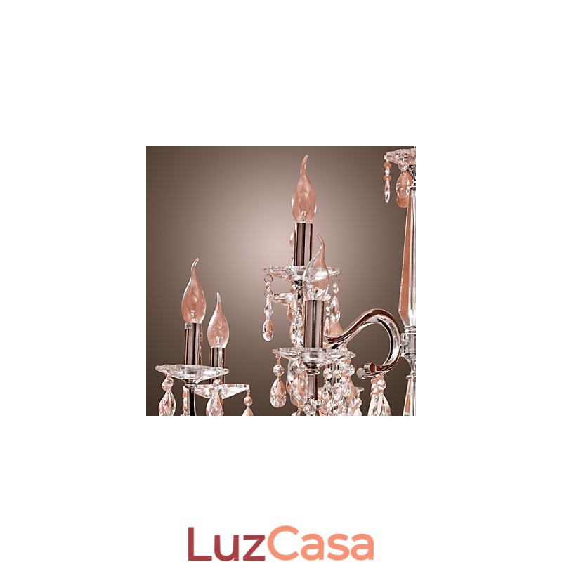 Lustre de Cristal Moderno 2 Níveis Sala 12 Luzes