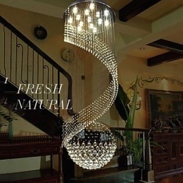 Lustre de cristal moderno, luminária pendente, luminárias de teto suspensas com fonte, cristal K9 transparente