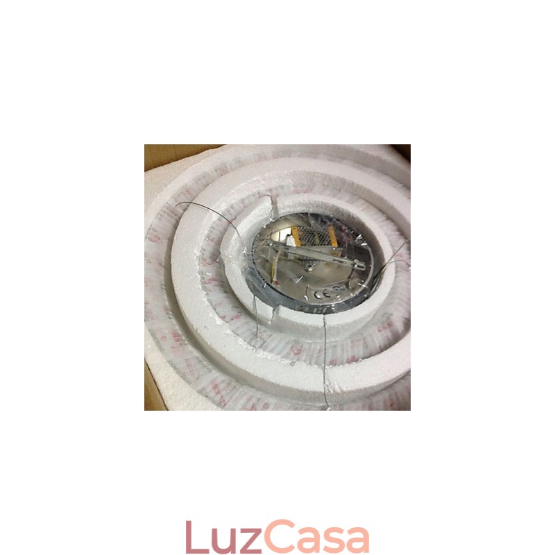 Luminária pendente de cristal para teto, cristal transparente, redondo, 4 anéis, 40 cm, 60 cm, 80 cm, luminárias de fonte