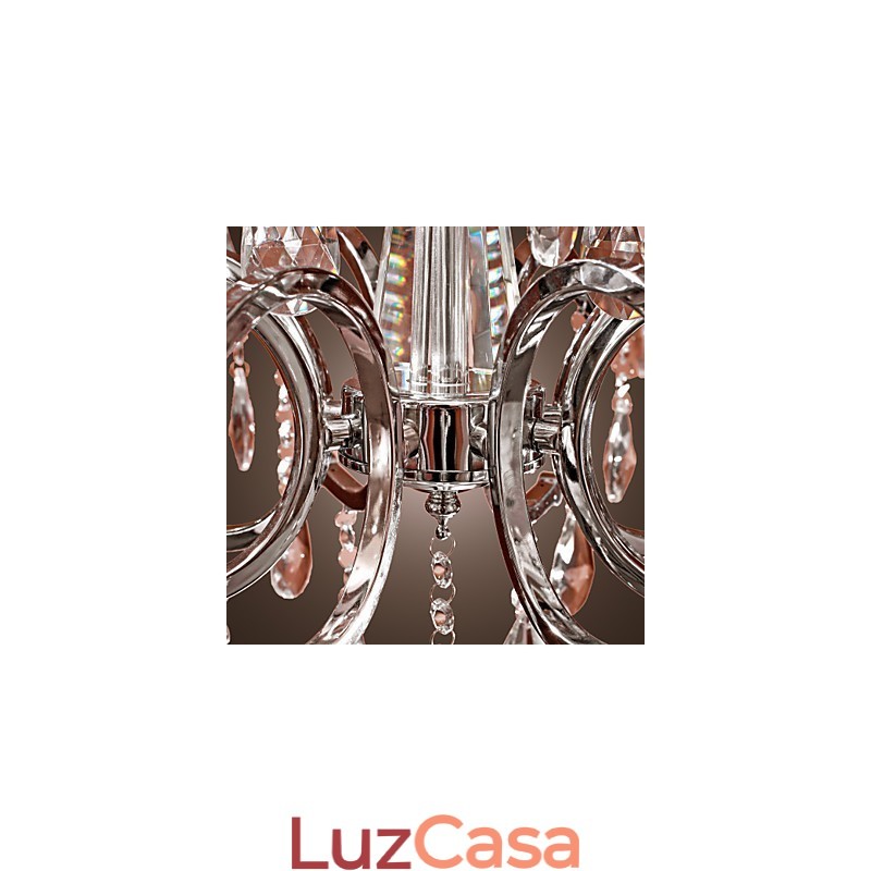 Lustre de Cristal Moderno 2 Níveis Sala 12 Luzes