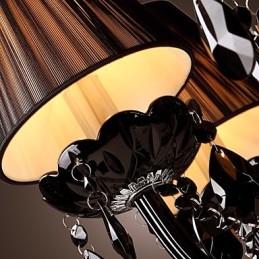 Lustre de luxo moderno preto cristal sala de estar 8 luzes