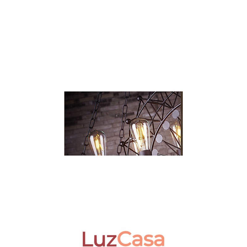 Luminária pendente estilo industrial com roda de arranha-céu