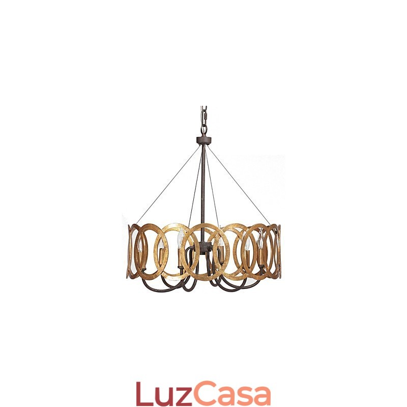 Lustre de Metal Dourado Clássico Tradicional