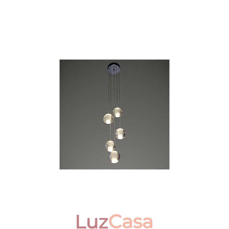 Luminária pendente moderna Luminária pendente Luzes G4 Retroifit Cristal cromado para escadas Luz