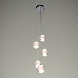 Luminária pendente moderna Luminária pendente Luzes G4 Retroifit Cristal cromado para escadas Luz