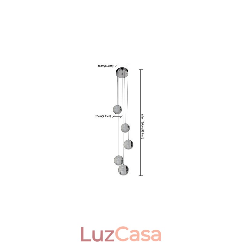 Luminária pendente moderna Luminária pendente Luzes G4 Retroifit Cristal cromado para escadas Luz
