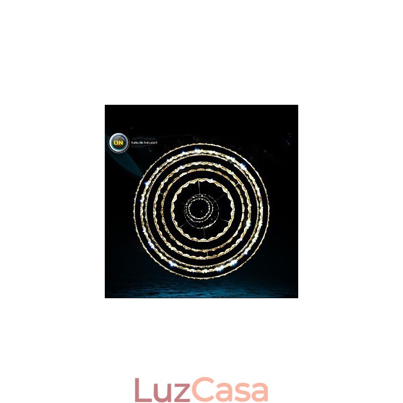 Luminária pendente moderna de cristal transparente para teto, luminária de iluminação com D100CM+D80CM+D60CM+D40CM