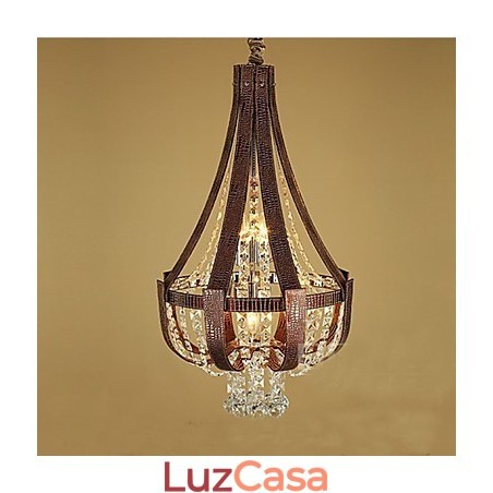 Pós-moderno luxo couro cristal criativo lustre lron Pós-moderno luxo couro cristal criativo lustre lron