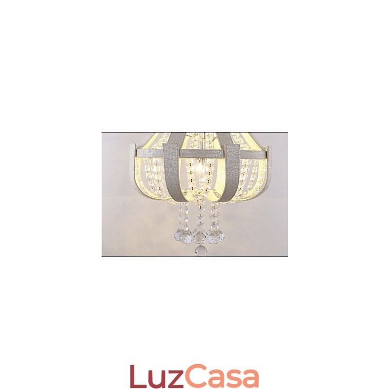 Pós-moderno luxo couro cristal criativo lustre lron
