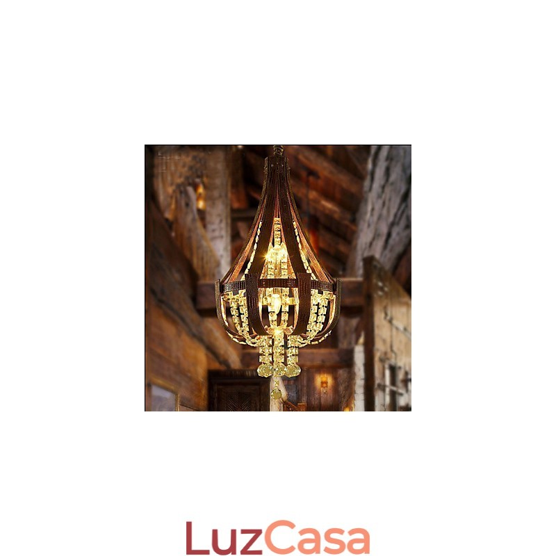 Pós-moderno luxo couro cristal criativo lustre lron