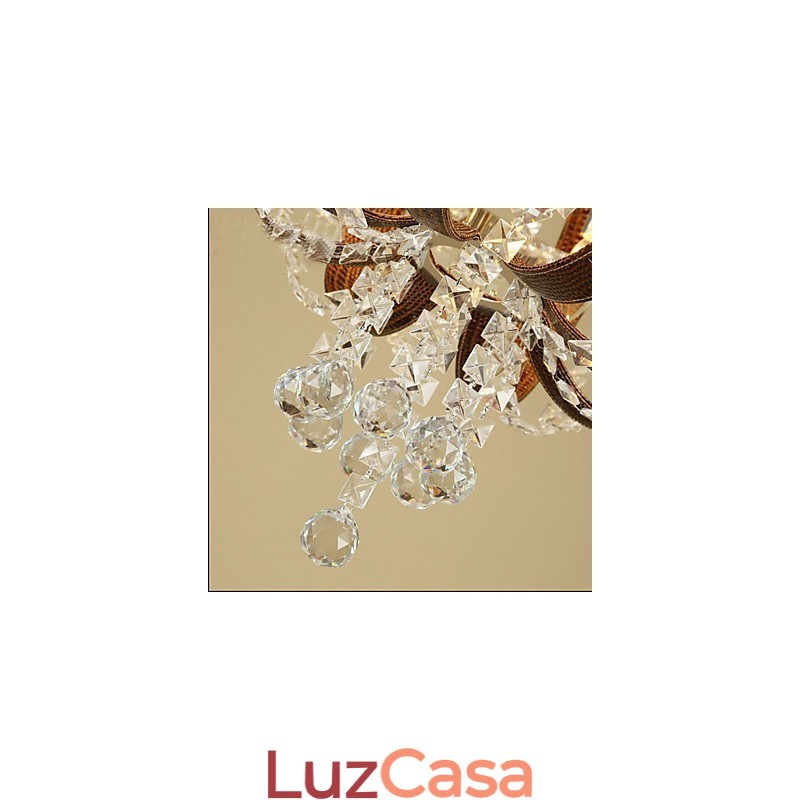 Pós-moderno luxo couro cristal criativo lustre lron