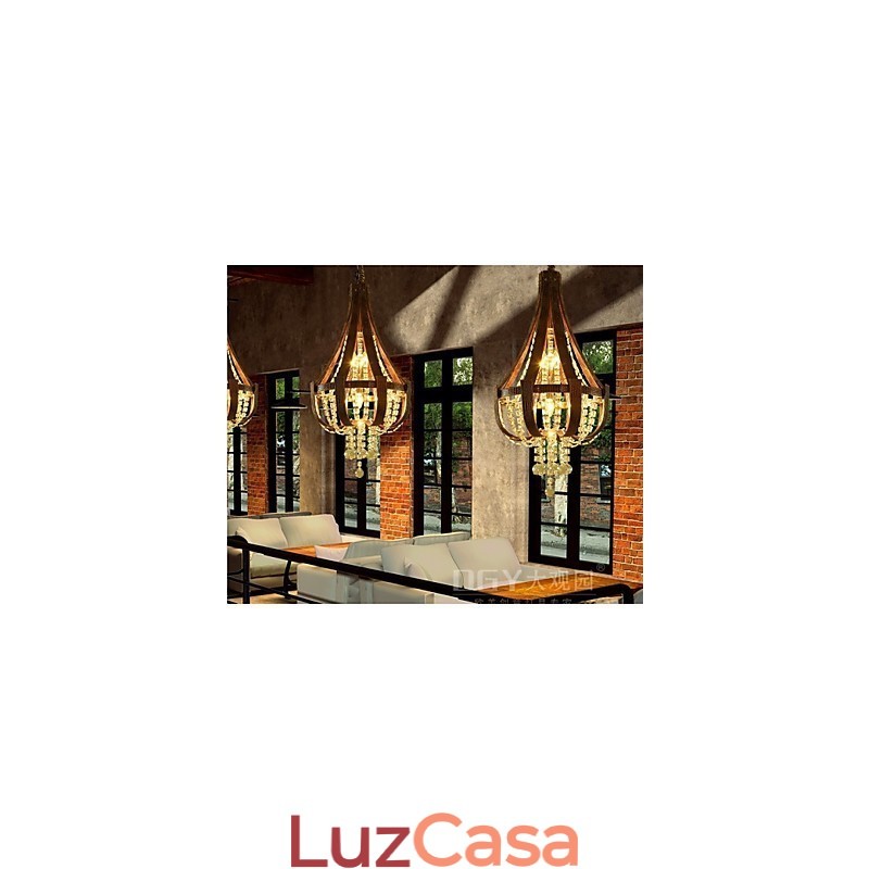 Pós-moderno luxo couro cristal criativo lustre lron