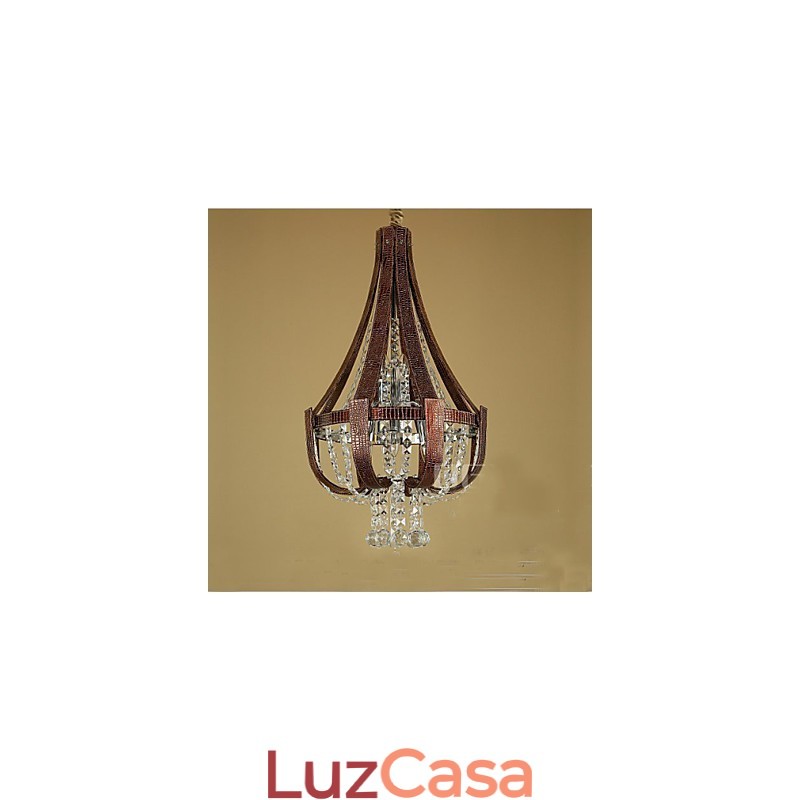 Pós-moderno luxo couro cristal criativo lustre lron