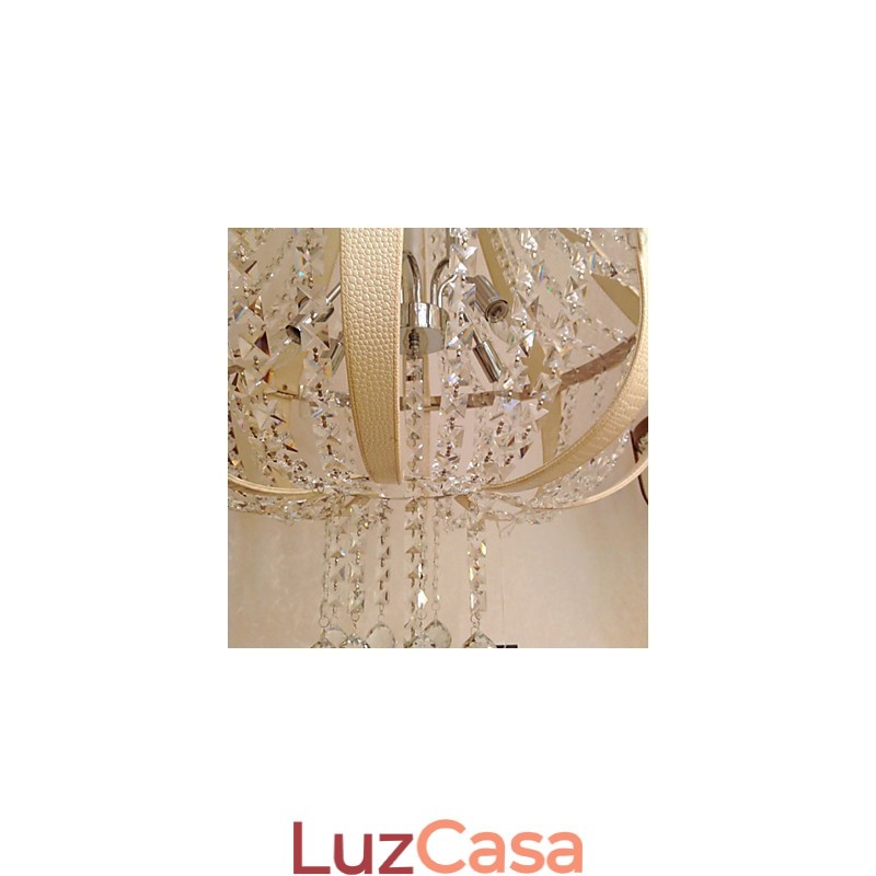 Pós-moderno luxo couro cristal criativo lustre lron