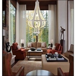 Pós-moderno luxo couro cristal criativo lustre lron