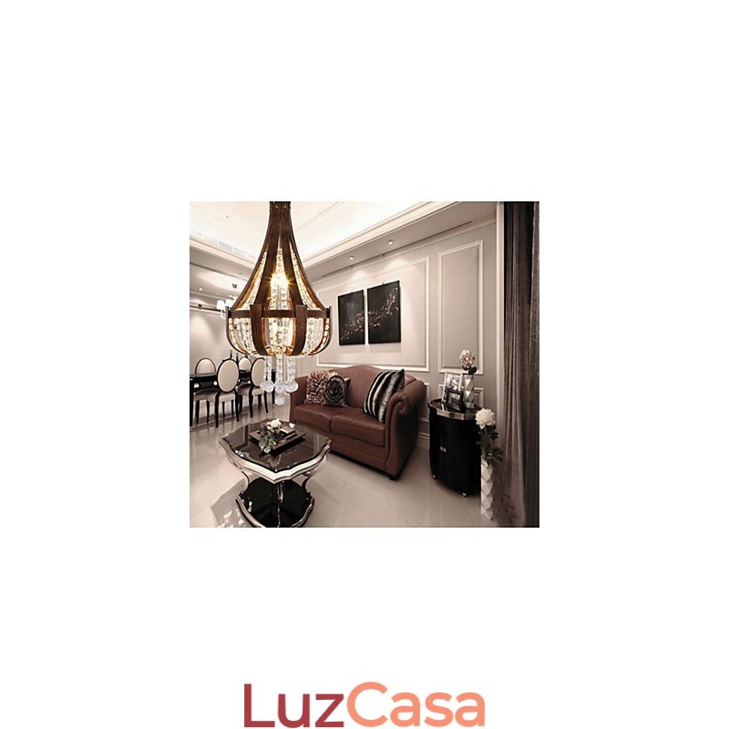 Pós-moderno luxo couro cristal criativo lustre lron