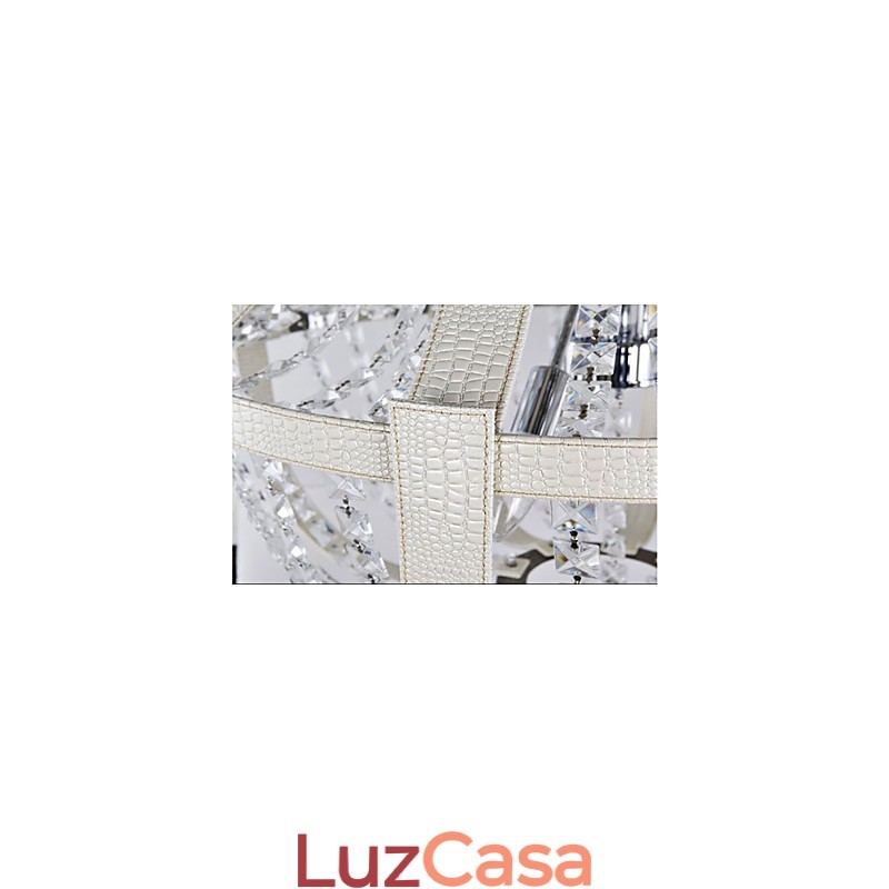 Pós-moderno luxo couro cristal criativo lustre lron