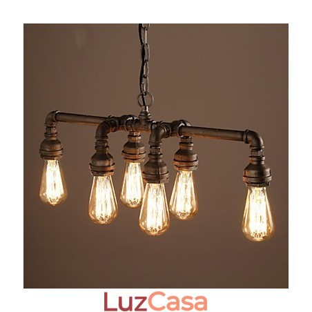 Edison Retro Loft Estilo Vintage Industrial Pendente Luminária Metal Tubo de Água Luminária Lampara Colgantes Edison Retro Loft Estilo Vintage Industrial Pendente Luminária Metal Tubo de Água Luminária Lampara Colgantes
