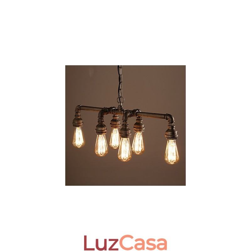 Edison Retro Loft Estilo Vintage Industrial Pendente Luminária Metal Tubo de Água Luminária Lampara Colgantes