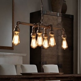 Edison Retro Loft Estilo Vintage Industrial Pendente Luminária Metal Tubo de Água Luminária Lampara Colgantes