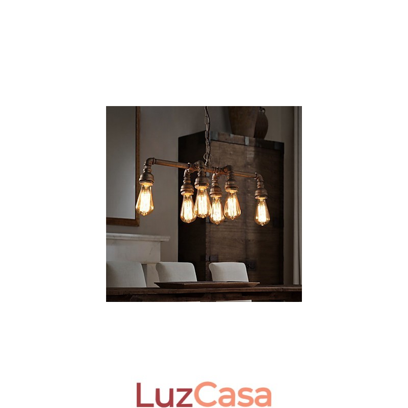 Edison Retro Loft Estilo Vintage Industrial Pendente Luminária Metal Tubo de Água Luminária Lampara Colgantes