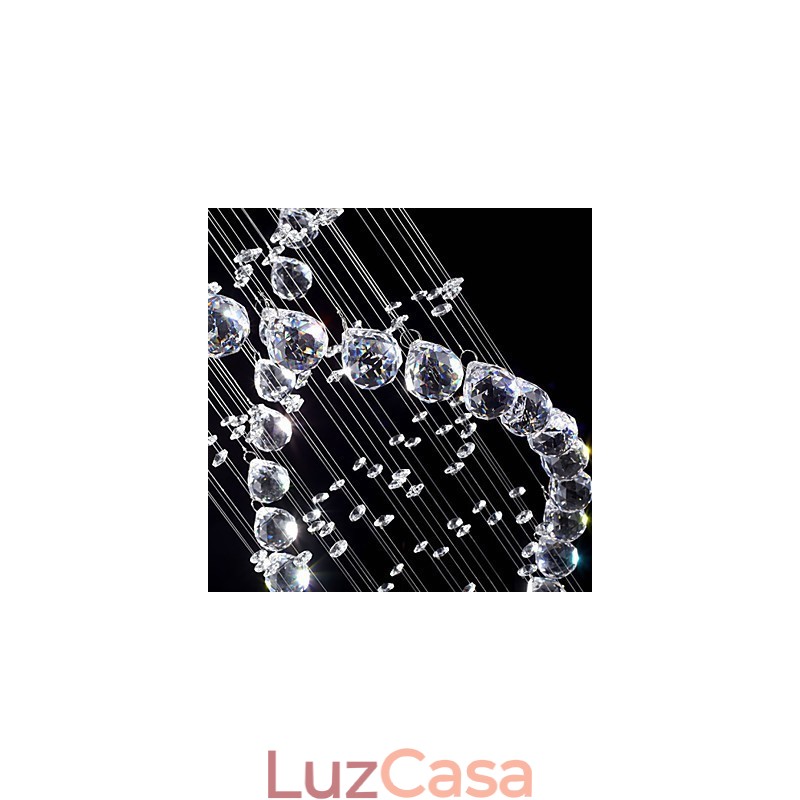 Luminárias pendentes de cristal de teto 13 luzes modernas canpoy prateado transparente luminárias de cristal K9