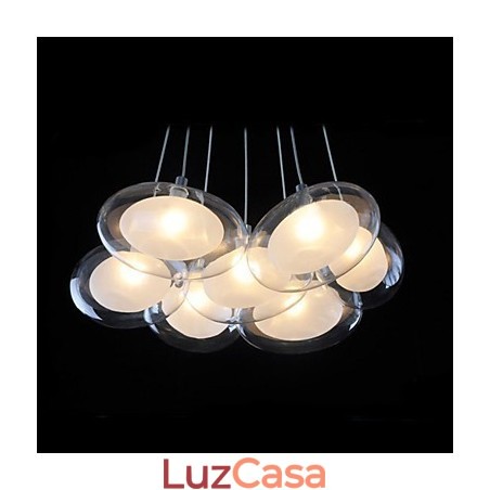 Luminária pendente moderna contemporânea em metal cromado Luminária pendente moderna contemporânea em metal cromado