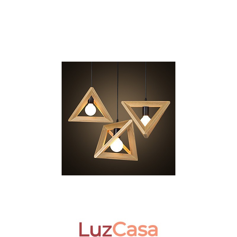 Estilo europeu criativo país restaurando antigas formas triangulares caixa de madeira droplight